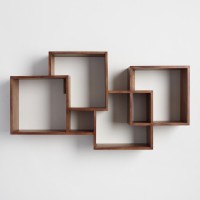 Wood Floating Shelves Wall Mount Storage Display Mid-Century Geometric Furniture   132674251717